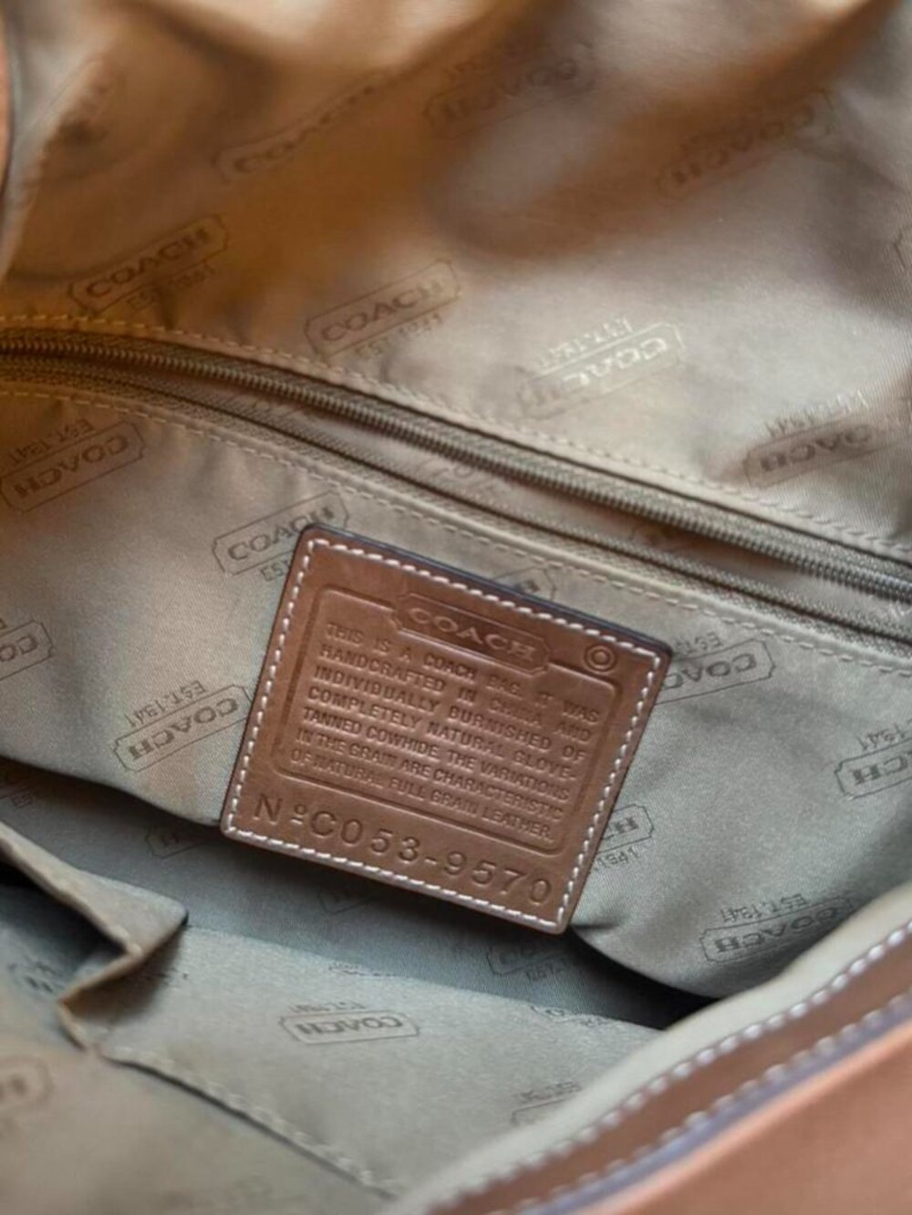 Brown Vintage Coach Leather Crossbody Bag w/Adjustable Straps - Picture 3 of 6